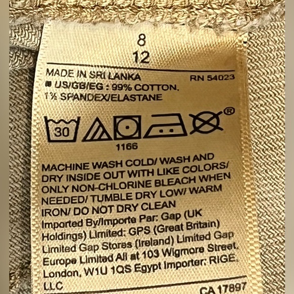 GAP Women’s Beige Tan Khaki High Rise Wide Leg Crop Trousers Pants Size 8 - Picture 14 of 16